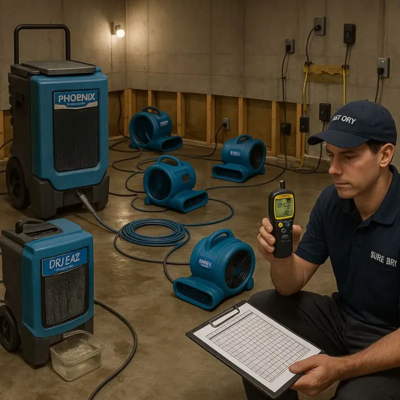 Structural Drying and Dehumidification process in Halls, TN